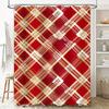 GAEGold Red Striped Bathroom Shower Curtain for Home Decor