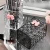 Прозрачный акриловый ящик для хранения кистей для макияжа, настольный органайзер для косметики, подставка для хранения помады, подставка для лака для ногтей, футляр для ювелирных изделий