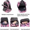 3Pcs Geometric Prints Primary School Student Satchel Backpack Elementary Boys Book Bag School Rucksack for Kids with Lunch Bag Pencil Case Size Large