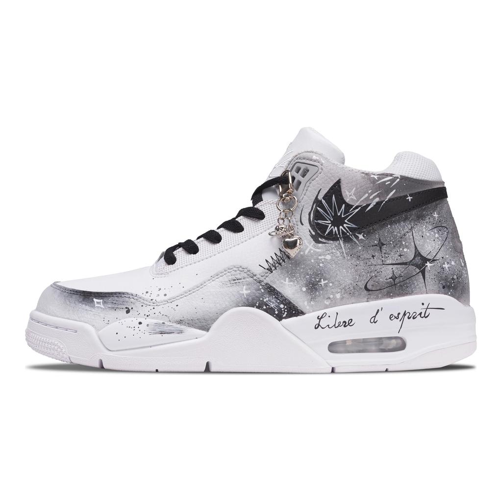 Nike Flight Legacy Starlight Isle Ash Высокие Винтажные Баскетбольные Кроссовки Мужские Черно-Серые BQ4212-101(Team365-)