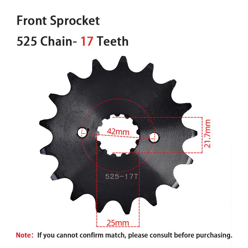 525 17T Front 43T Rear Sprocket for SUZUKI DL1000 DL1050 DL650 GSXR1000 GSXR750 GSR600 GSR750 DL GSXR GSR 1000 1050 650 750 600