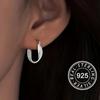 Серьги-кольца из стерлингового серебра 925 пробы, гипоаллергенные, простой элегантный стиль, подходят для женщин, повседневная одежда, женский подарок