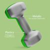 Set of 2 Dumbbells 3 kg Hexagonal and Non-Slip for Home and Gym, in Metal and Plastic, 18x8x8 cm, Green