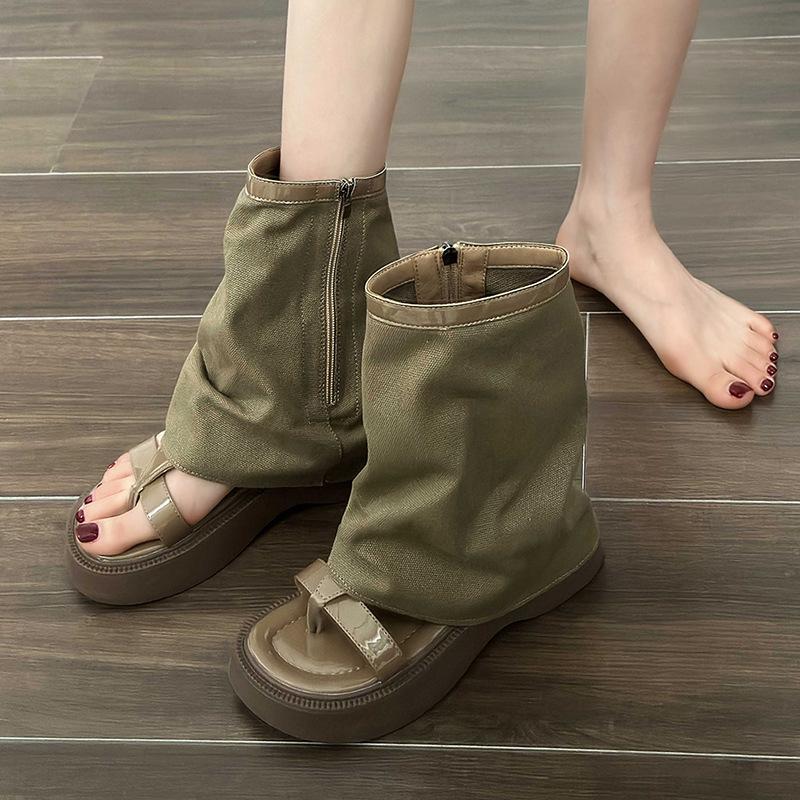 Дизайнерские мягкие кожаные модные женские повседневные сандалии-гладиаторы с открытым носком на танкетке женские тапочки на толстой подошве женские сандалии