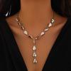 Irregular Baroque CCB Beaded Y-shaped Clavicle Chains Women Necklace Water Drop Beads Pendant Necklace for Girls Fashion Jewelry