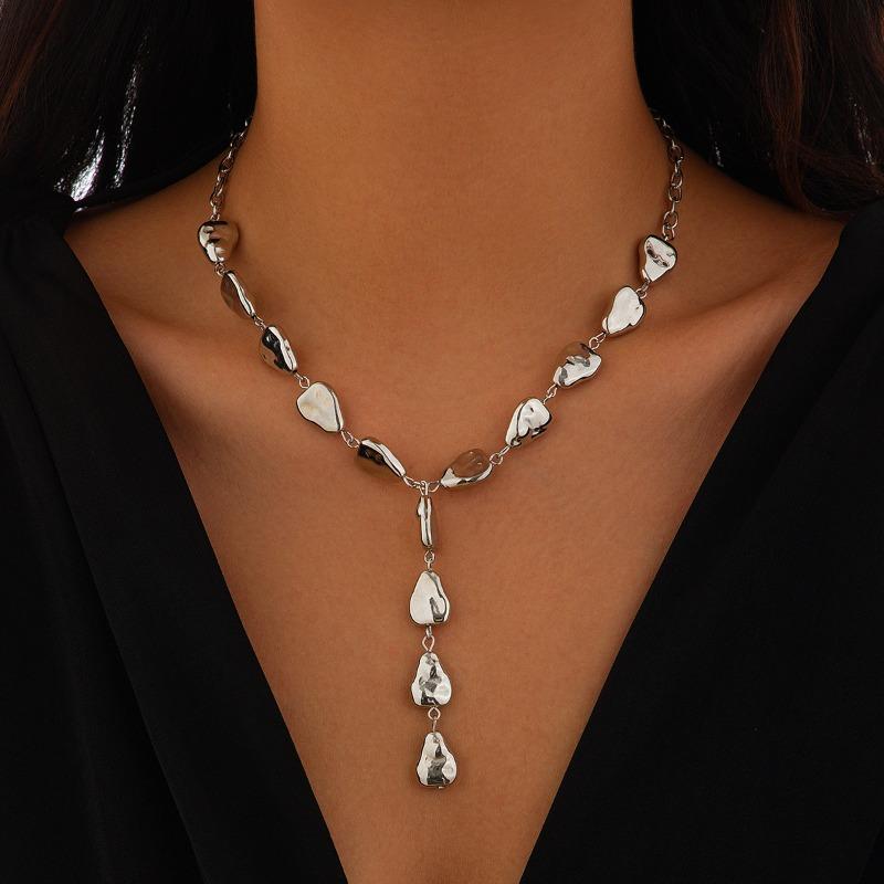 Irregular Baroque CCB Beaded Y-shaped Clavicle Chains Women Necklace Water Drop Beads Pendant Necklace for Girls Fashion Jewelry