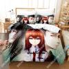 Аниме Steins Gate Комплект постельного белья Односпальный Полуторный Двуспальный Queen King Размер Комплект постельного белья Взрослый Детская спальня 3D Аниме Комплект простыней