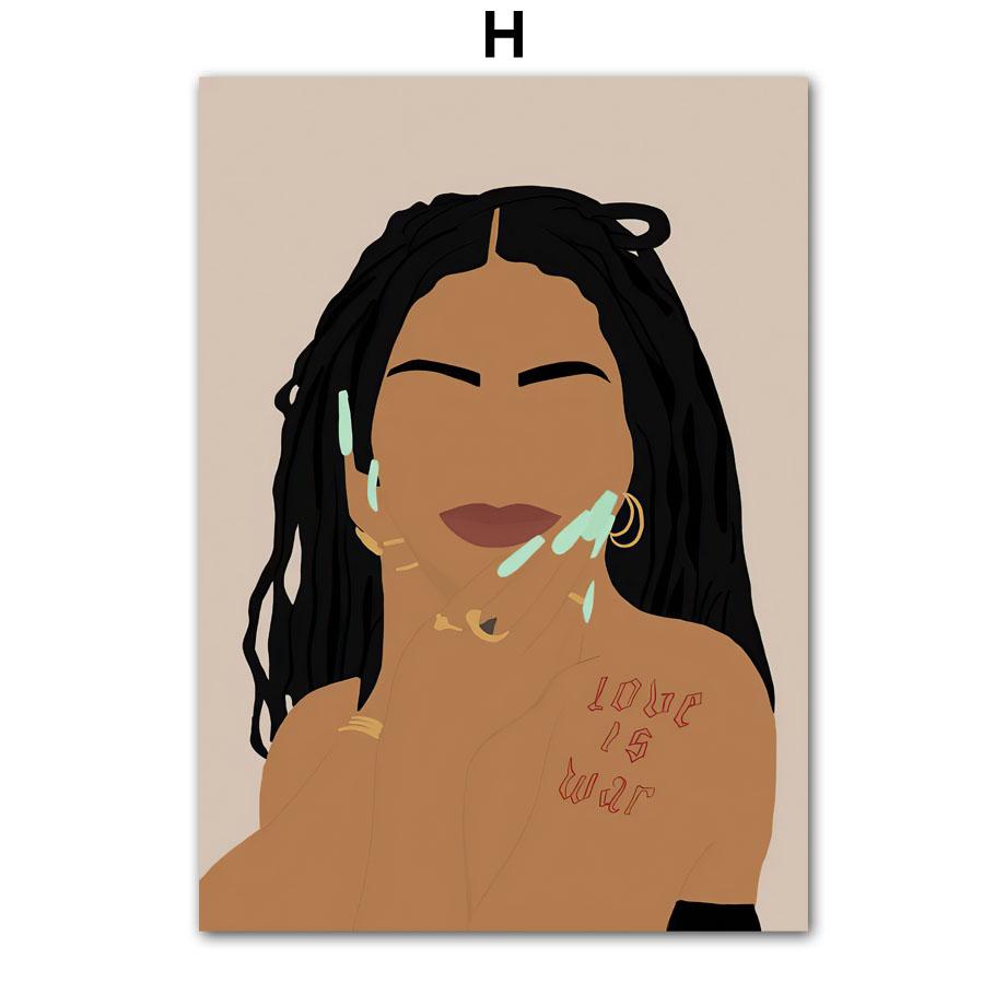 Очки с цветком, модные поп-черные девушки, настенное искусство, холст, живопись, постеры и принты, настенные панно для гостиной, украшения дома