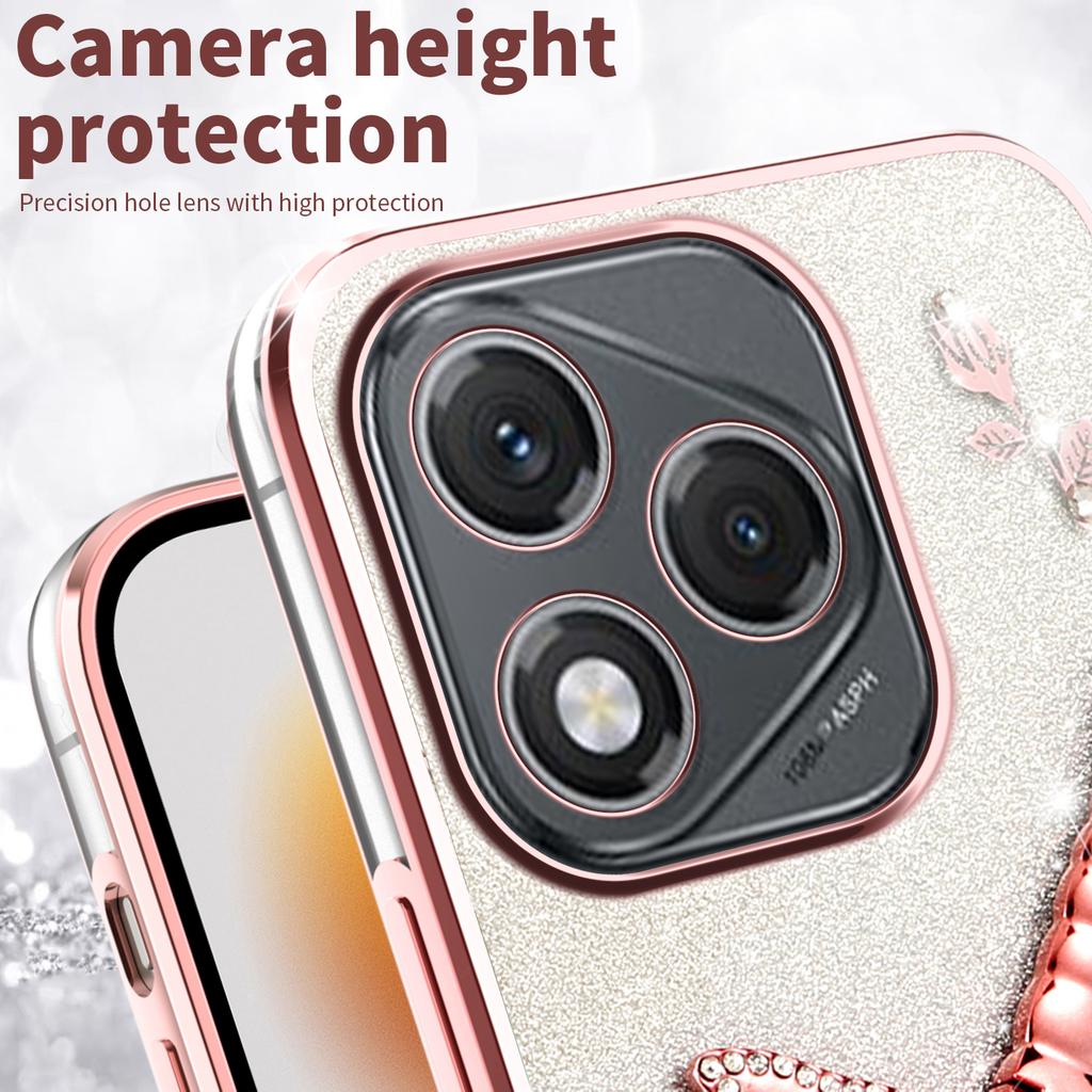 KADEM Чехол для Honor 400 Lite 5G Стрекоза Подставка ТПУ Цветы Блестки Чехол для телефона