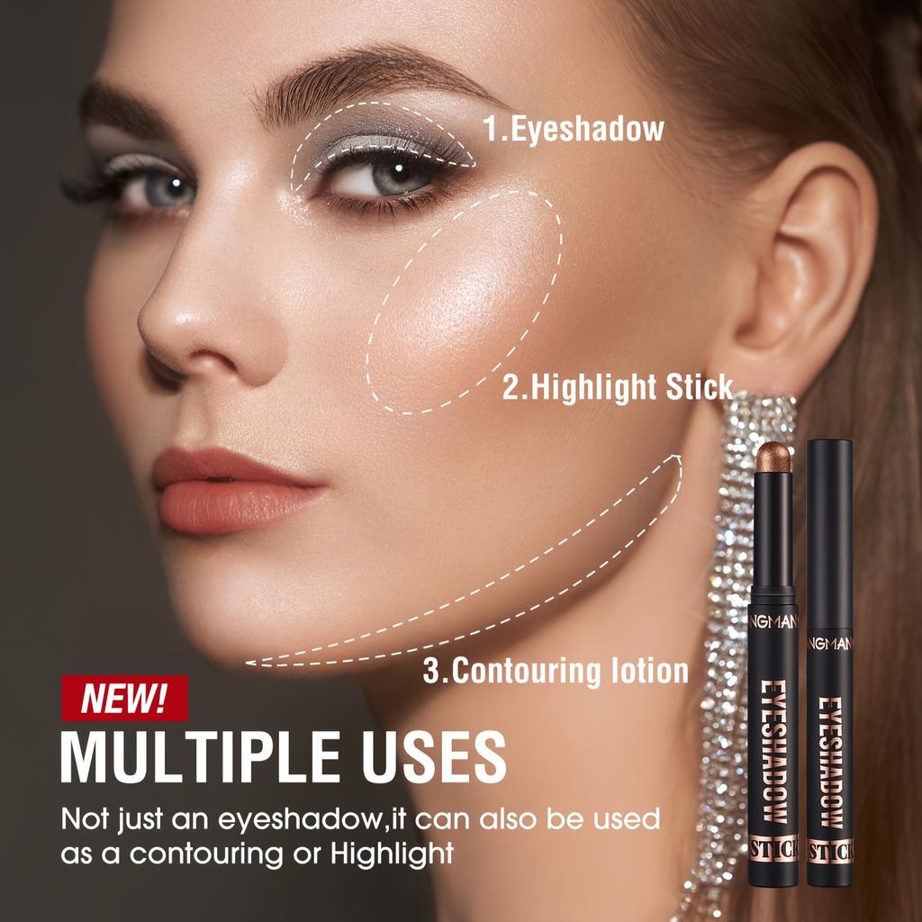 8-цветные тени для век, водостойкие, кремовые, пудровые, мерцающие, блестящие, пигментированные тени для век, карандаш для макияжа, для музыкального фестиваля