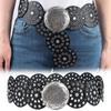Western Style Hollow Belt Exaggerated Cowboy Wide Disc Belt Disc Belt  for Women
