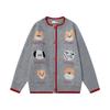 Color Block Knit Cardigan Men Women College Style Loose Fit Long Sleeve Casual Daily Wear