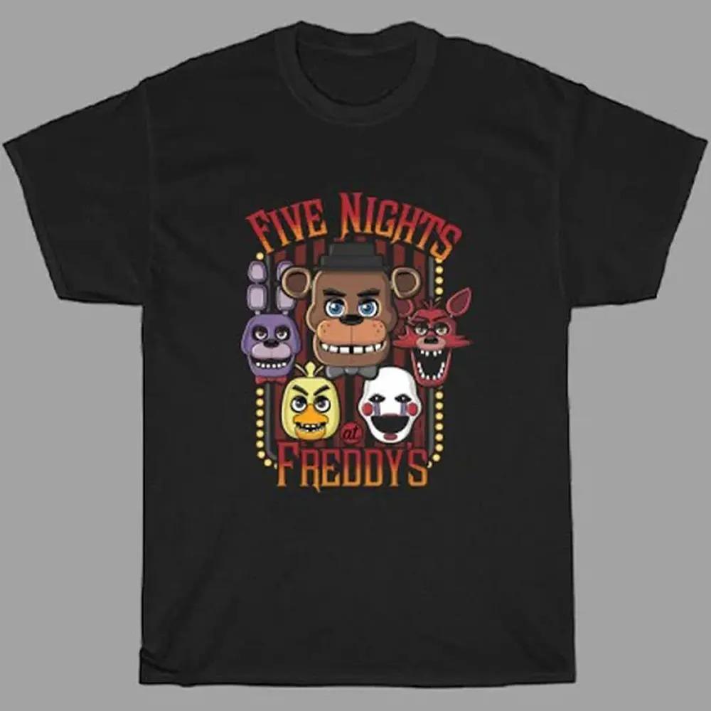 Новая игра ужасов FNAF At Freddys Периферия Принт Футболка Мужская Женская Хлопок Круглый вырез Летняя Новая Футболка Оверсайз Харадзюку Мода Топ