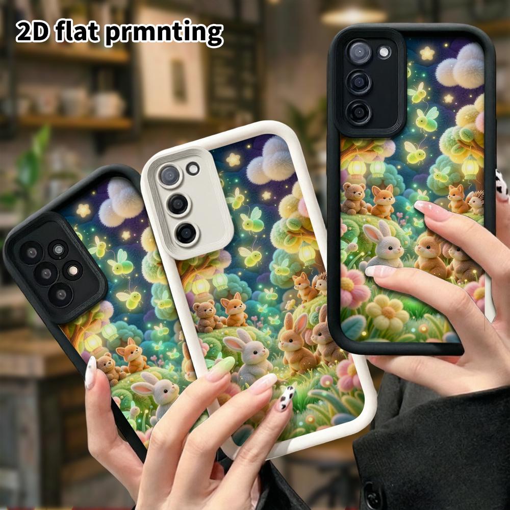 Phone Case: 2D flat, suitable for Samsung Galaxy A34 A35 M05 M06 S20 S22 S21 FE Plus 5G protective case, Firefly Forest, perfect Christmas and Hallowe