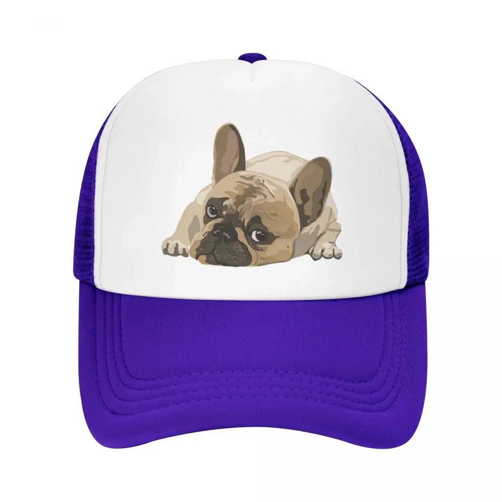 Custom Cute French Bulldog Baseball Cap Unisex Women Personalized Breathable Trucker Hat Streetwear Snapback Dad Hats