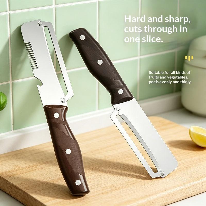 Versatile Peeler Knife with 3-in-1 Serrated Blade and Built-in Opener for Convenient Kitchen Use