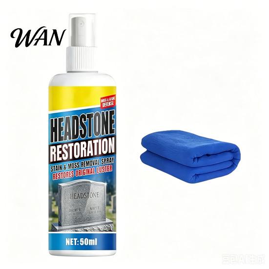 Black Stain Remover Tombstone Headstone Restoration And Cleaning Spray, Monument Cleaner for Granite Marble Cemetery Memorials, Gentle Stone Care Way