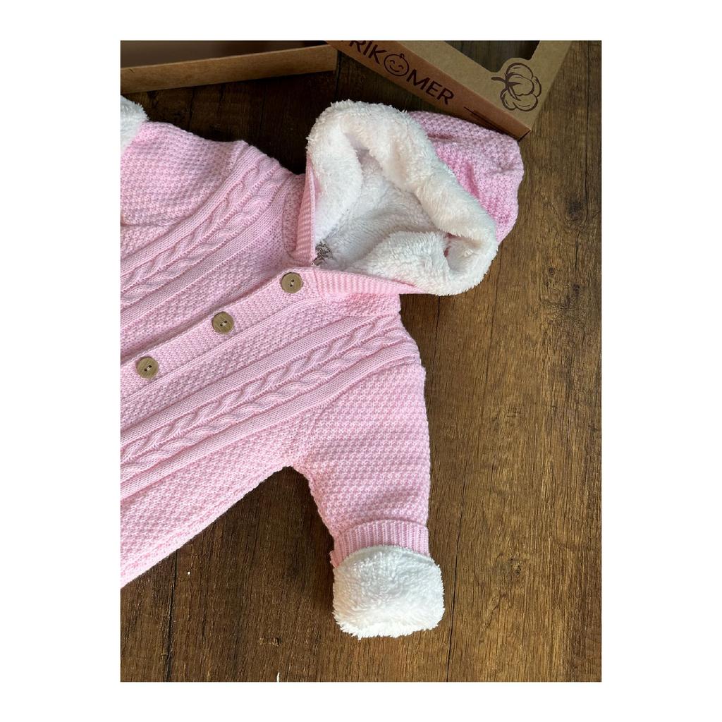 Трикотаж Комбинезон для новорожденных с овечьей шерстью внутри, очень мягкий узор для вязания волос