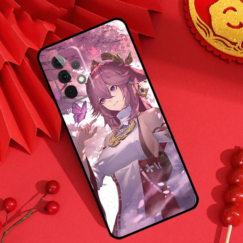 Чехол Genshin Impact Яэ Мико для Samsung Galaxy M13 M14 M12 M11 M15 M06 M16 M36 M56 M31 M53 M32 M52 M35 M55 M34 M54