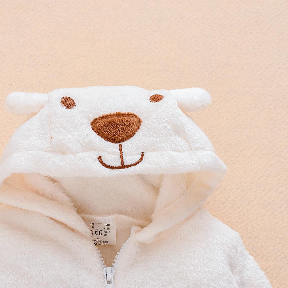 YUBAOBEI Детский осенне-зимний костюм, комбинезон для новорожденных девочек и мальчиков, белый комбинезон из кораллового флиса, одежда для младенцев