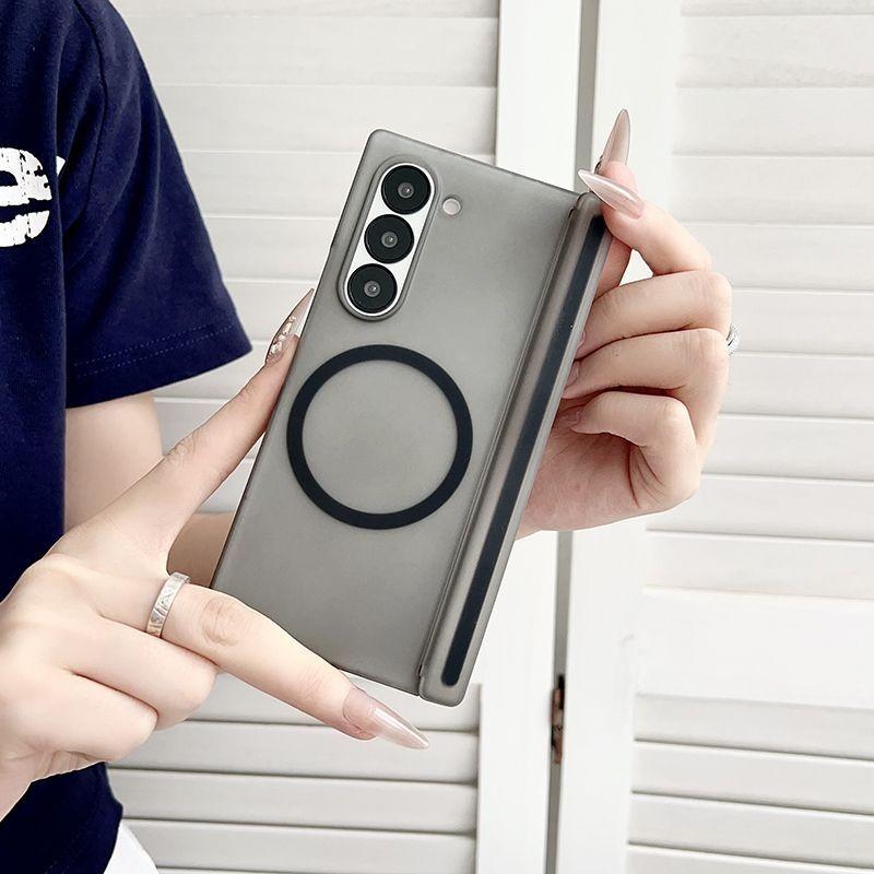2026 NEW For Samsung Galaxy Z Fold7 Fold 4 5 6 7 Zfold6 Matte Magnetic Case Hinge Protection Translucent Wireless Charging Cover