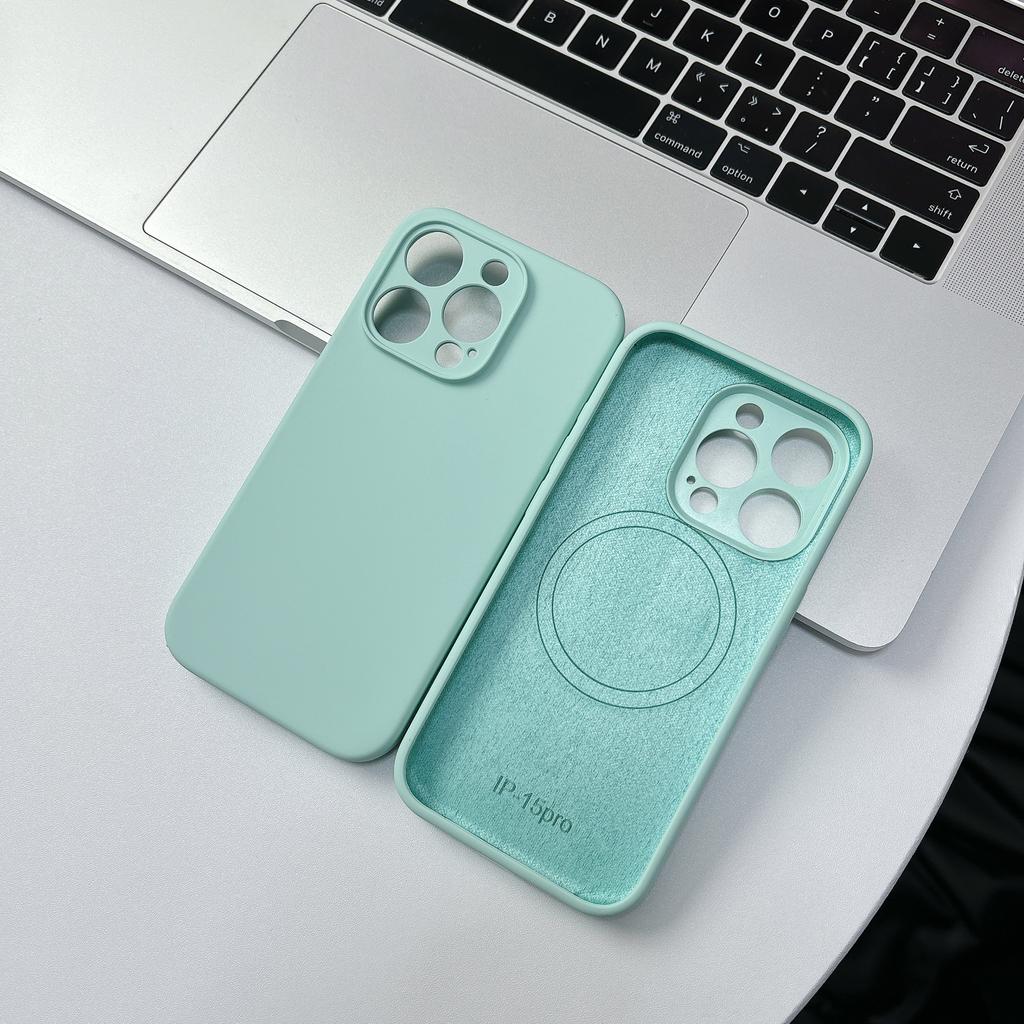 Официальный Жидкий Силикон Для Магнитного Чехла Для Для Iphone 16 1 14 13 12 Pro Max Plus Китайский Красный Беспроводная Зарядка Мягкий Чехол