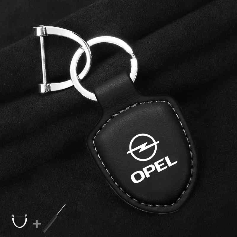 Car Shield Leather Keychain Key Ring Pendant Holder Gift For Opel Corsa D Astra Insignia Mokka Adam Combo OPC G J C Accessories