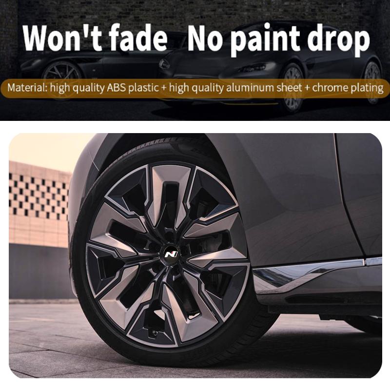 4pcs 56mm 2.2in Car Wheel Center Hub Cap FOR N LINE Veloster Kona Elantra I30 I20 Tucson Sonata 3D Emblem Stickers Cover