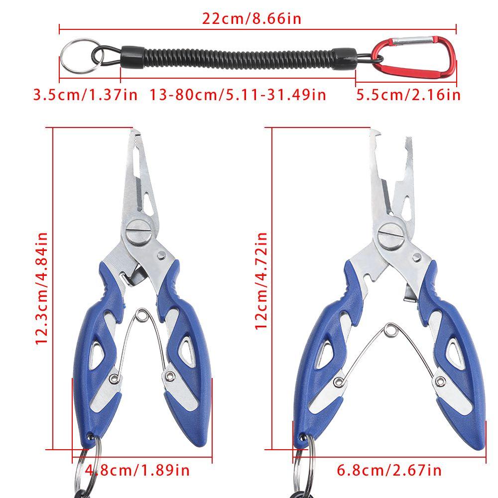 With Lanyard Plastic Handle Bait Line Cutter Fishing Pliers Hook Removers Stainless Steel Scissor