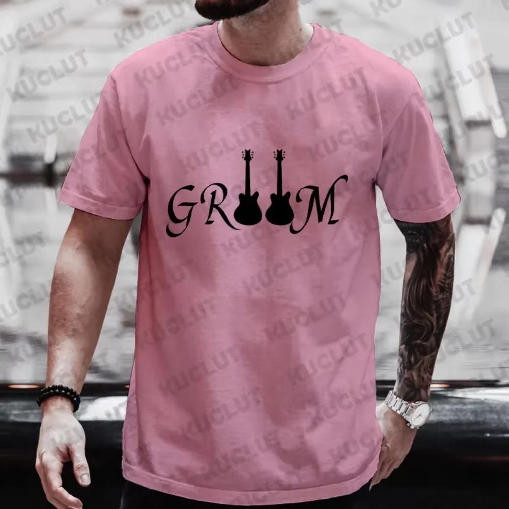 Футболки с гитарной графикой Team EVG Groom Squad, футболки для шаферов, блузки для прощальной вечеринки, мальчишника, свадьбы