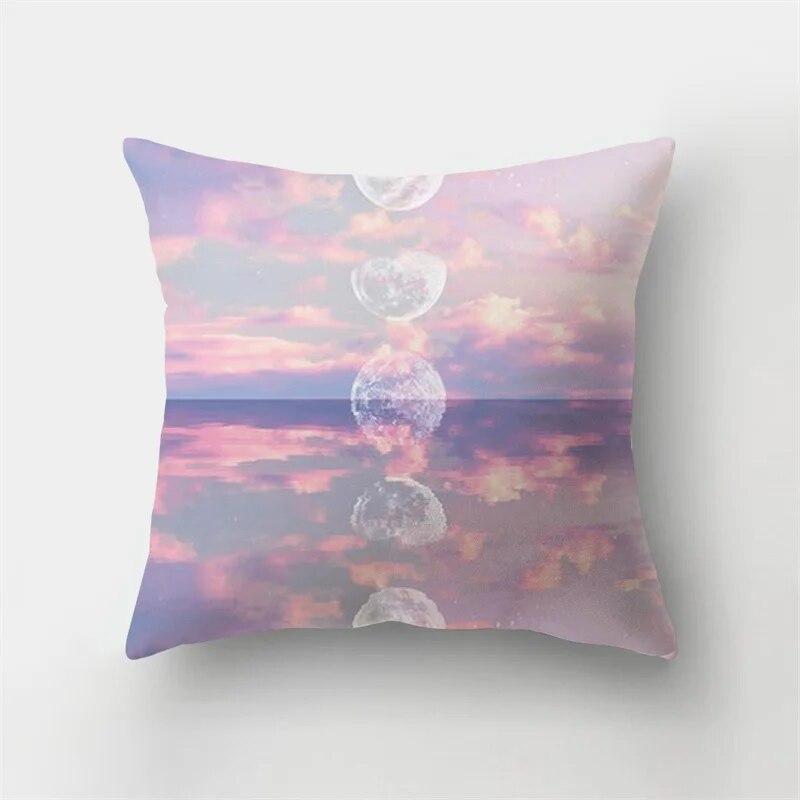 Спальня Диван Чехлы Гостиная Домашний Декор Наволочка Розовое небо Облако Пейзаж
