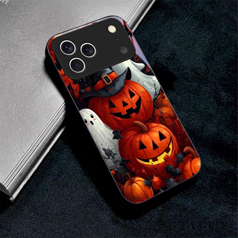 Хэллоуин Boo Vibe Черный чехол для телефона Apple Для iPhone 17 16 15 14 13 12 Mini 11 Pro Max 17 Air 7 8 Plus XR Стеклянная задняя крышка
