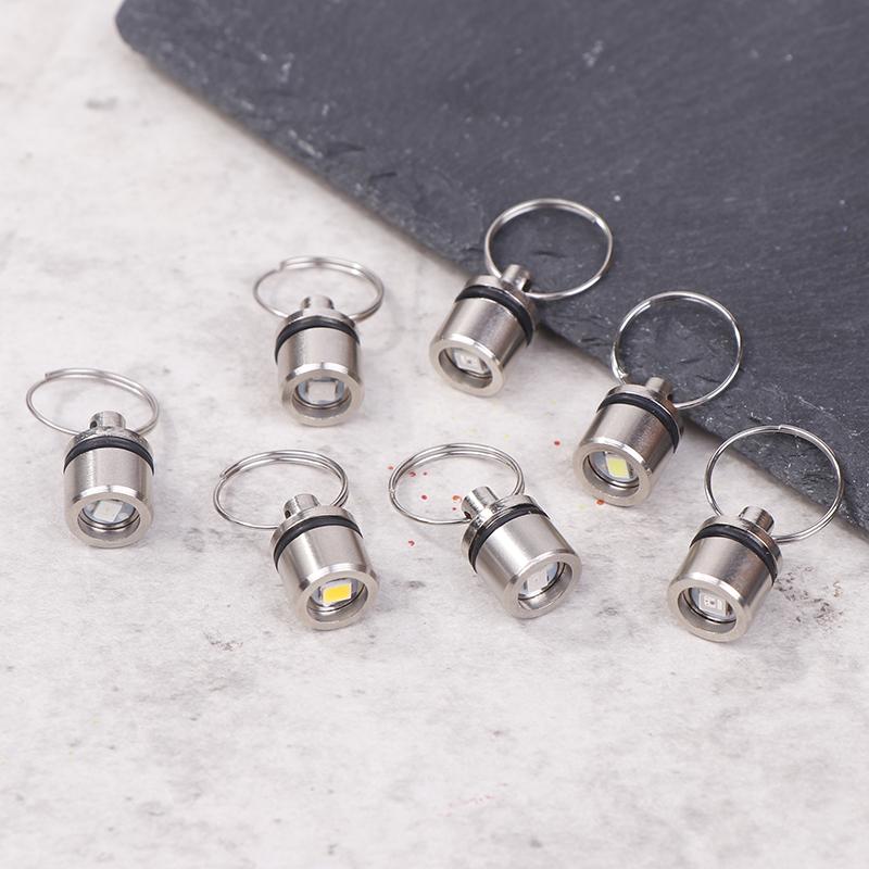 2Pcs Mini Led Light Key Chain Luminated Keyring Pendant Colorful Mini Electronic Light Keyring Flashlight Lamp Keychain