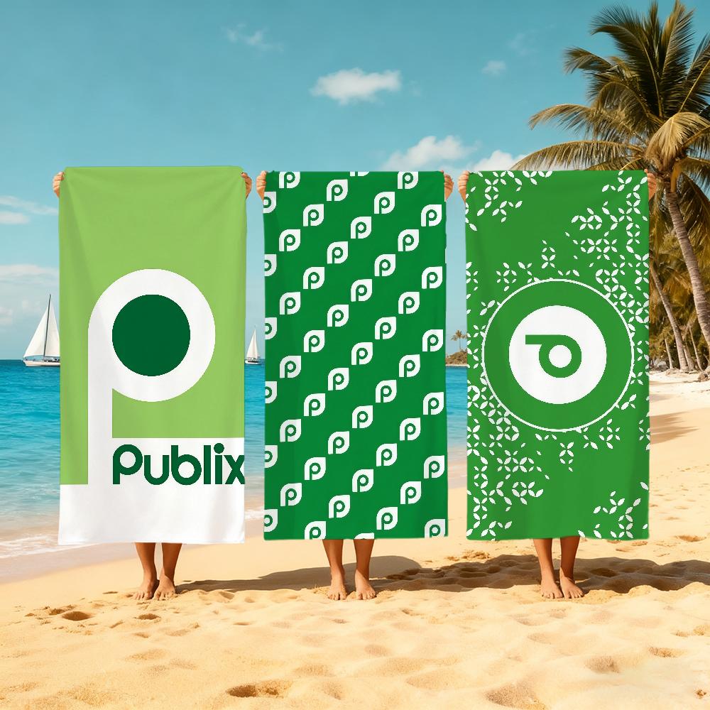 P-publix logo luxury P-paper Towel Large Quick-Drying Microfiber soft Beach Towel for Travel Fitness Sauna Bathing Camping