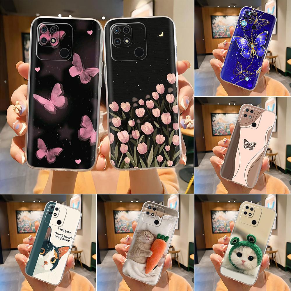 Cute Phone Case For Xiaomi Redmi 10C Soft Clear Silicone Back Phone Cover For Redmi 10C Cases redmi10C Bumper Coque Fundas Shell