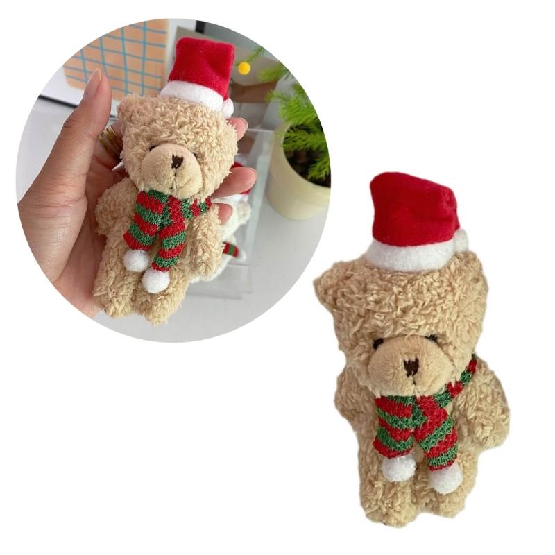 Christmas Bear Ornament Cute Holiday Decor Christmas Tree Pendant Fine Craftsmanship Adjustable Pose Bear Charm for Kids