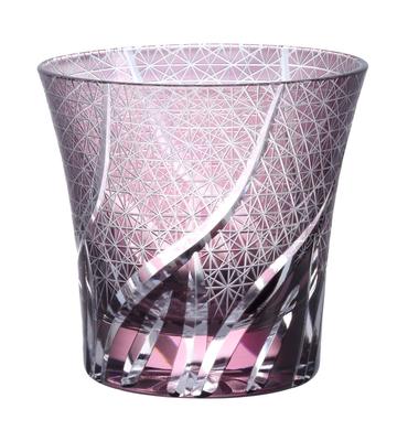 Стеклянный стакан Kiriko Rocks Glass Пивной бокал Guinomi Whisky… (фиолетовый)