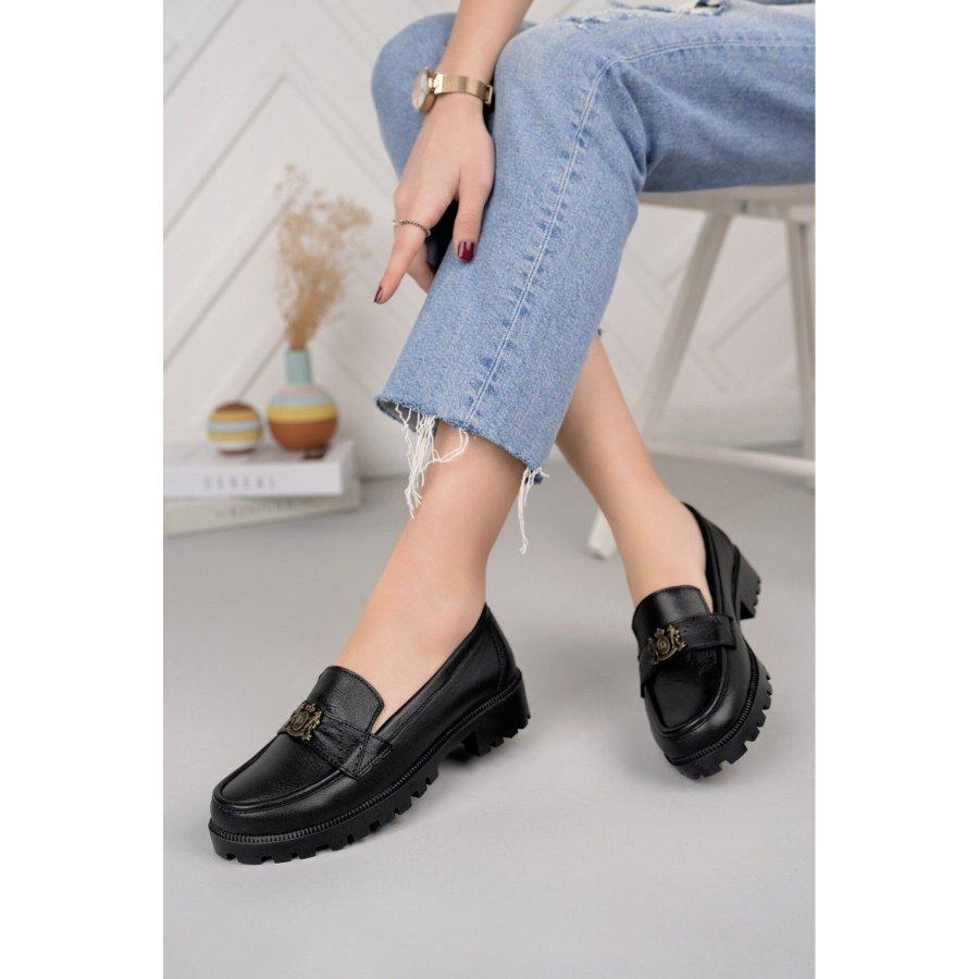 Женские повседневные туфли из натуральной кожи на толстой подошве, лоферы