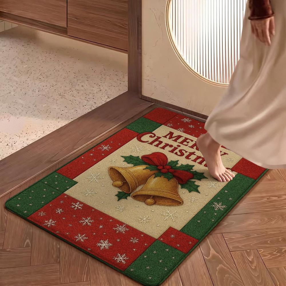 Cozy Christmas Gingerbread Cottage Patterned Rug Allseason Carpet For Study Reading Area Home Decor New Year Gift