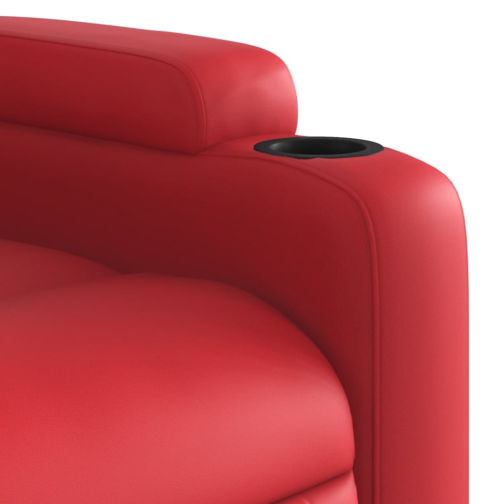 Massage Chair Red Synthetic Leather