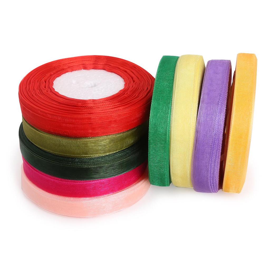 Лента из органзы прозрачная для DIY, 12 мм, 50 м