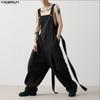 Men's Suspender Buttons Strap Sleeve Ribbon Long Dungarees Harem Jumpsuits Overalls