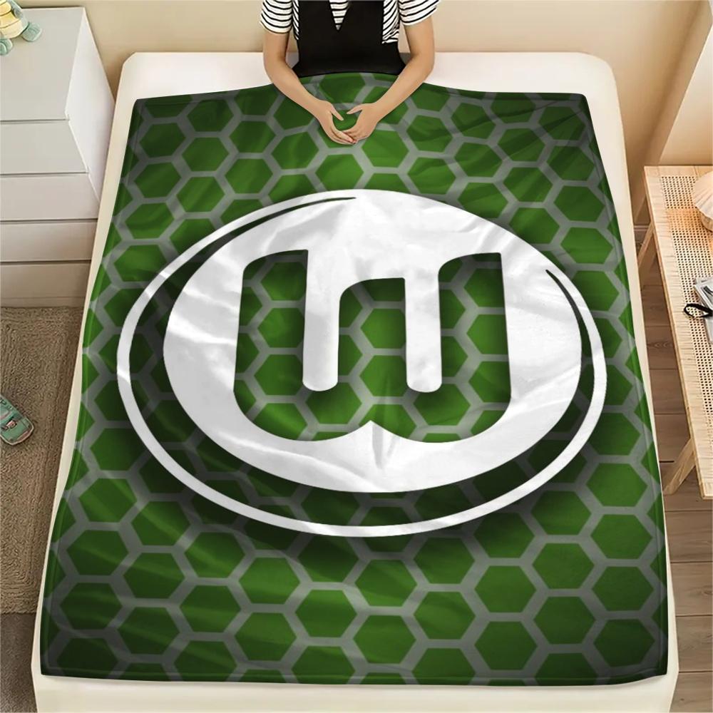 1pc VfL Wolfsburg Print Flannel Blanket, High quality Comfortable for All Seasons, Home Decor, Warmth and Comfort, Perfect for Christmas Gifts101