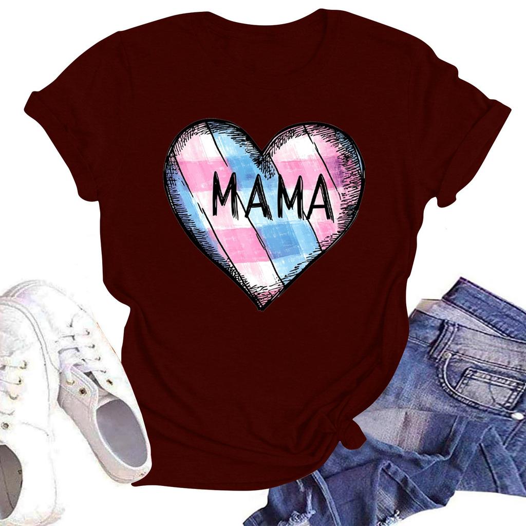 Женская повседневная футболка с круглым вырезом и короткими рукавами с принтом