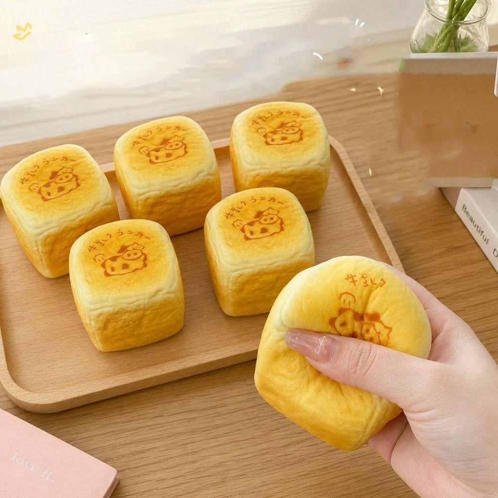 Finger Suction Square Milk Toast Squishy Toy Slow Rising Sensory Fidget Toy Sensory