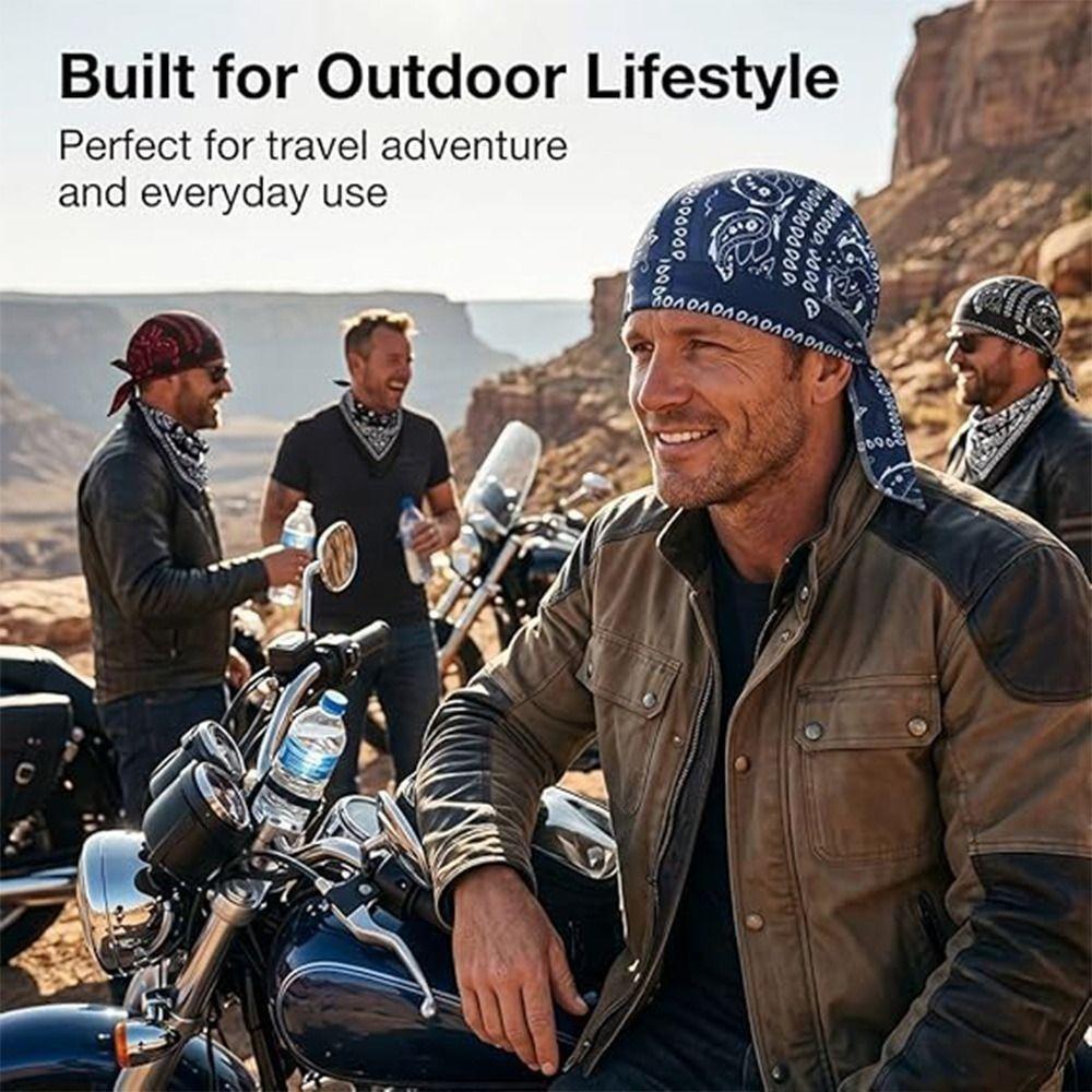 Paisley Print Hijab Caps Quick Dry Pirate Hat Bandana Headscarf Outdoor Activities