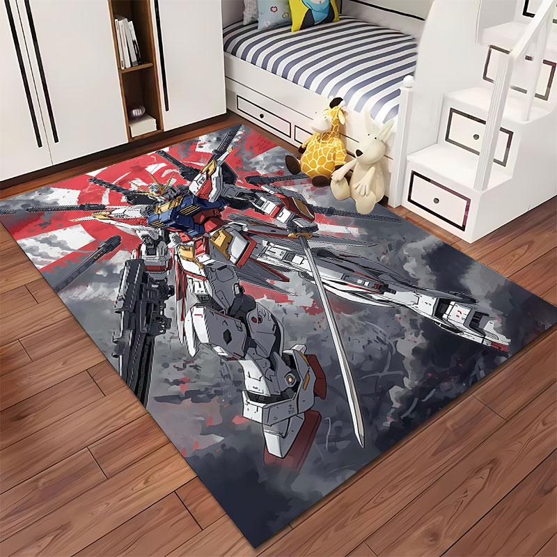 Robot Warrior with Red Symbol suitable as a non-slip mat for the living room or bedroom sofa
