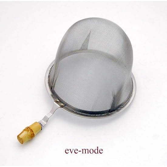 Eve-mode Ситечко для чая из нержавеющей стали 18-8 с ручкой из натурального бамбука, 74-55, Размер 74 мм, Глубина 55 мм