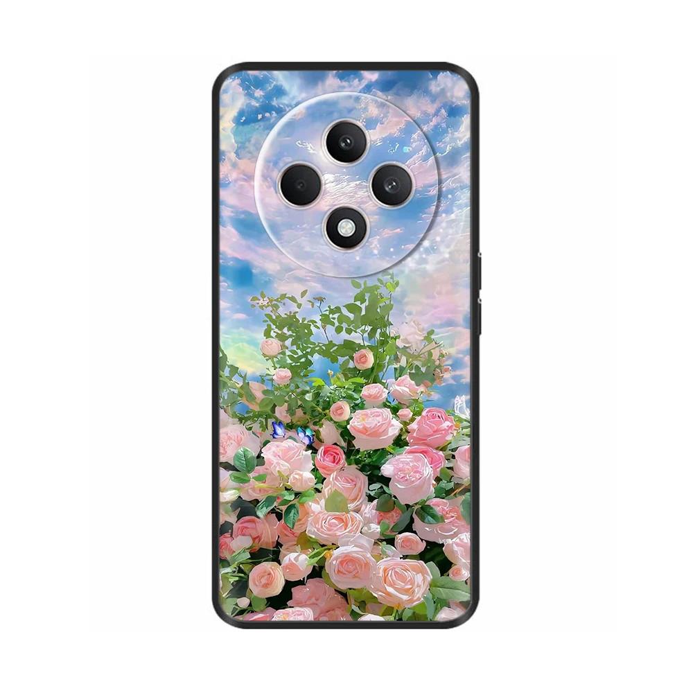 Чехол для Oppo Reno12 F CPH2687 Чехол Милое Сердечко Мягкий Черный Силикон Защитные Чехлы для Reno 12F Reno12F 5G 2024 Fundas