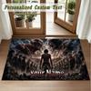Crystal Velvet Square Rug Custom NameAttack on Titan Pattern Non Slip Home Floor Decor Rug